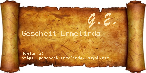 Gescheit Ermelinda névjegykártya